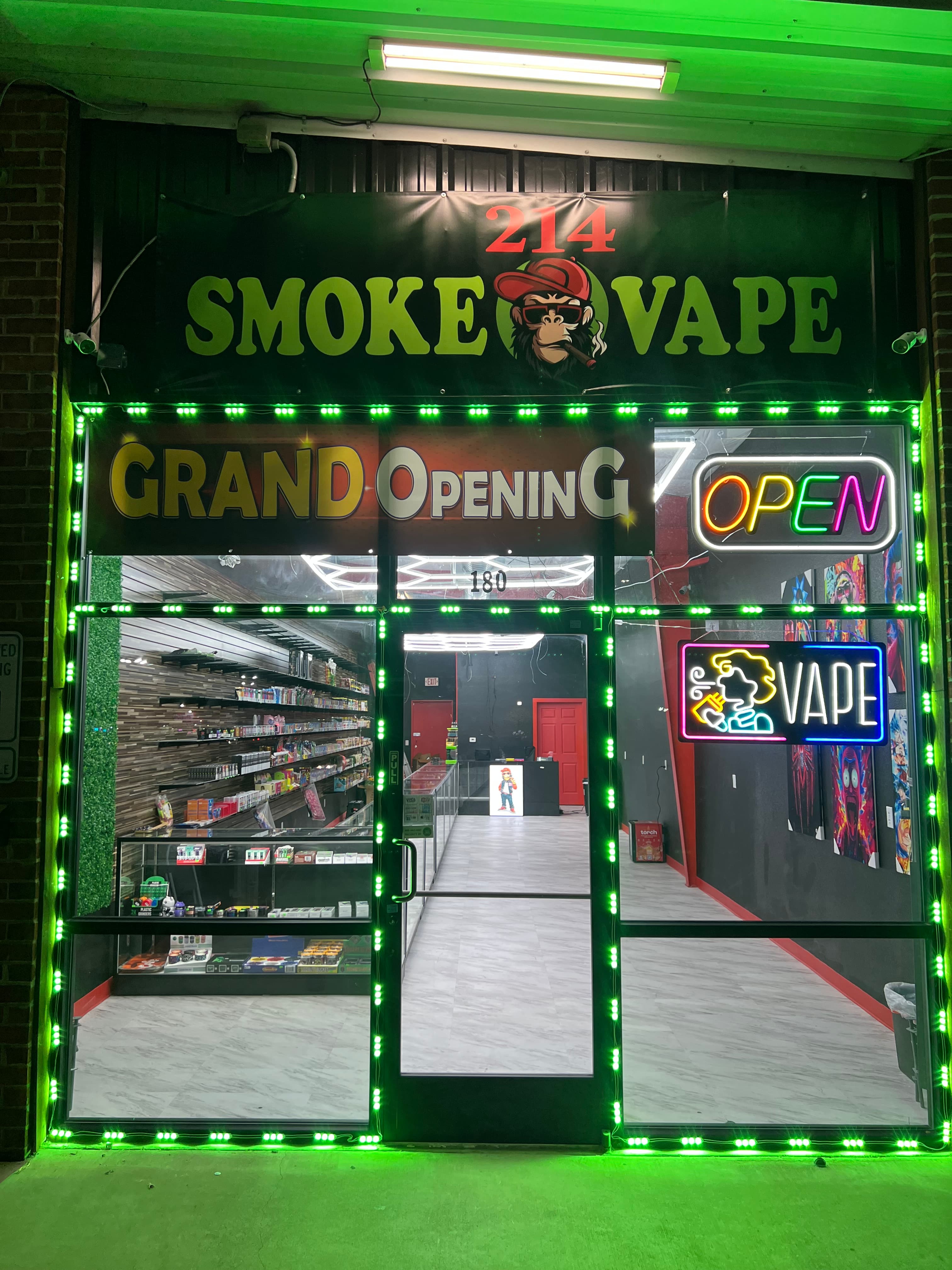 214 Smoke & Vape Shop Dallas Storefront